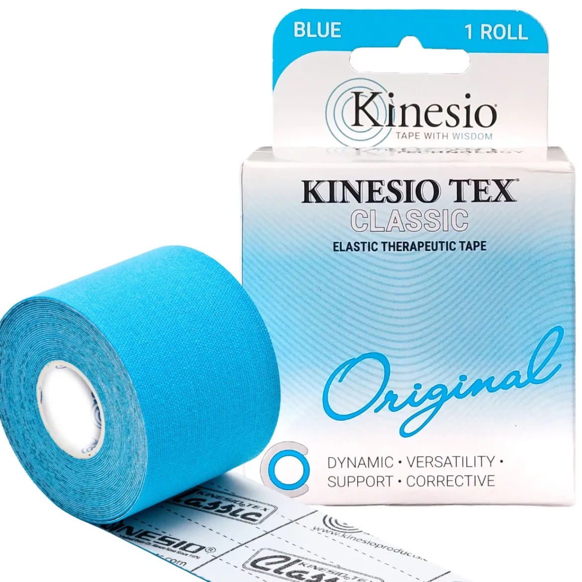 Kinesio Tex Classicbawełniana z liniami ułatwiającymi cięcie 5cm x 4m niebieska