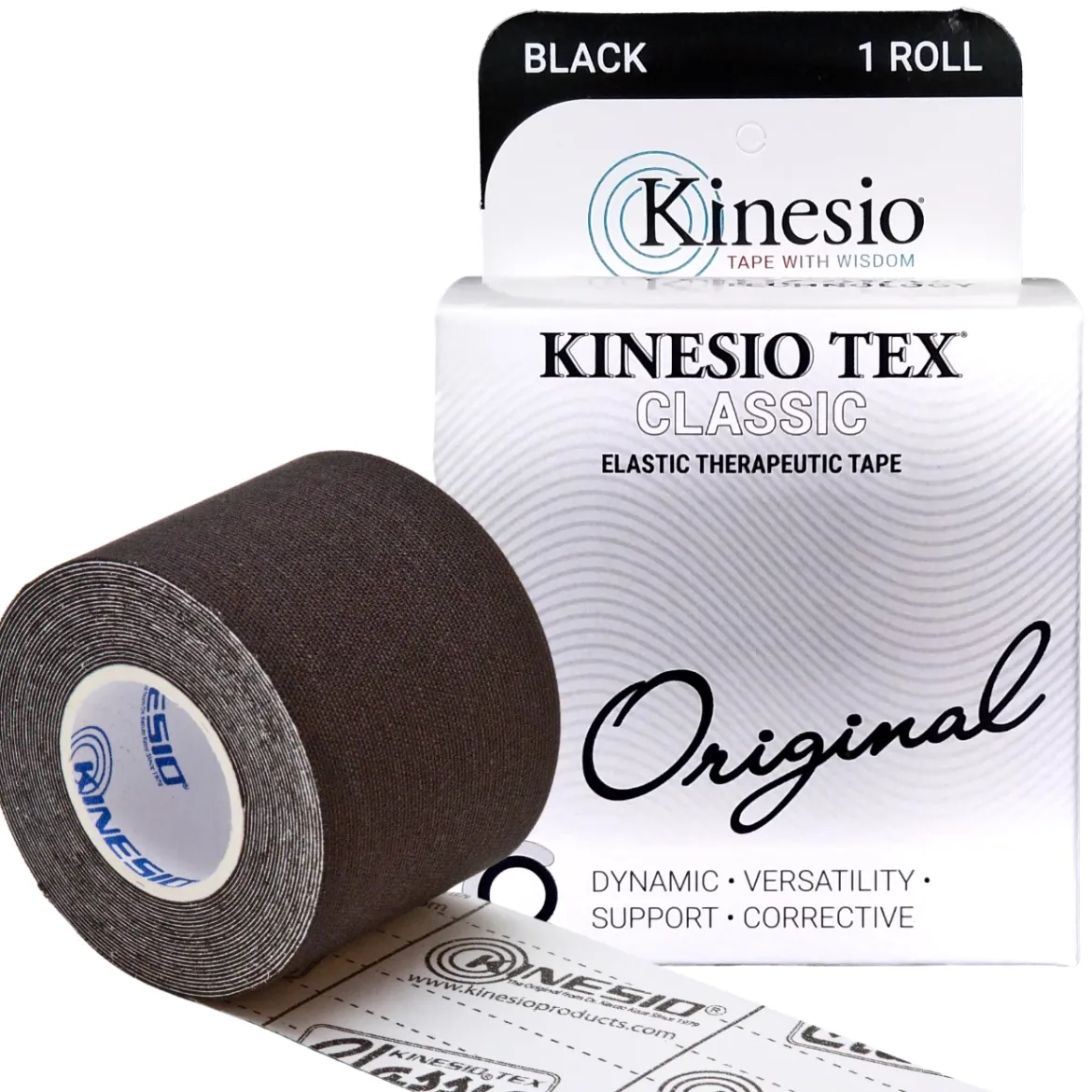 Kinesio Tex Classicbawełniana z liniami ułatwiającymi cięcie 5cm x 4m czarna