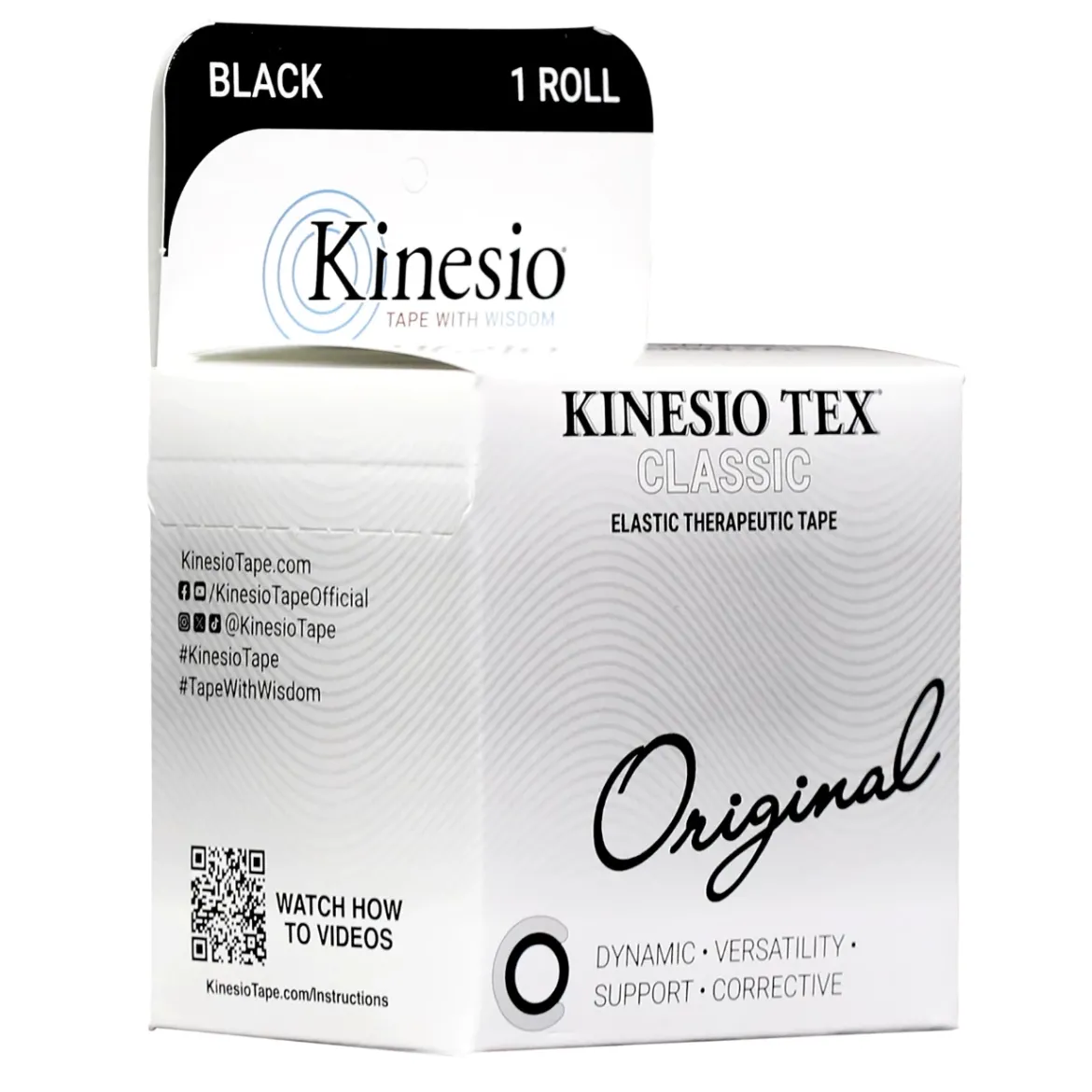 Kinesio Tex Classicbawełniana z liniami ułatwiającymi cięcie 5cm x 4m czarna