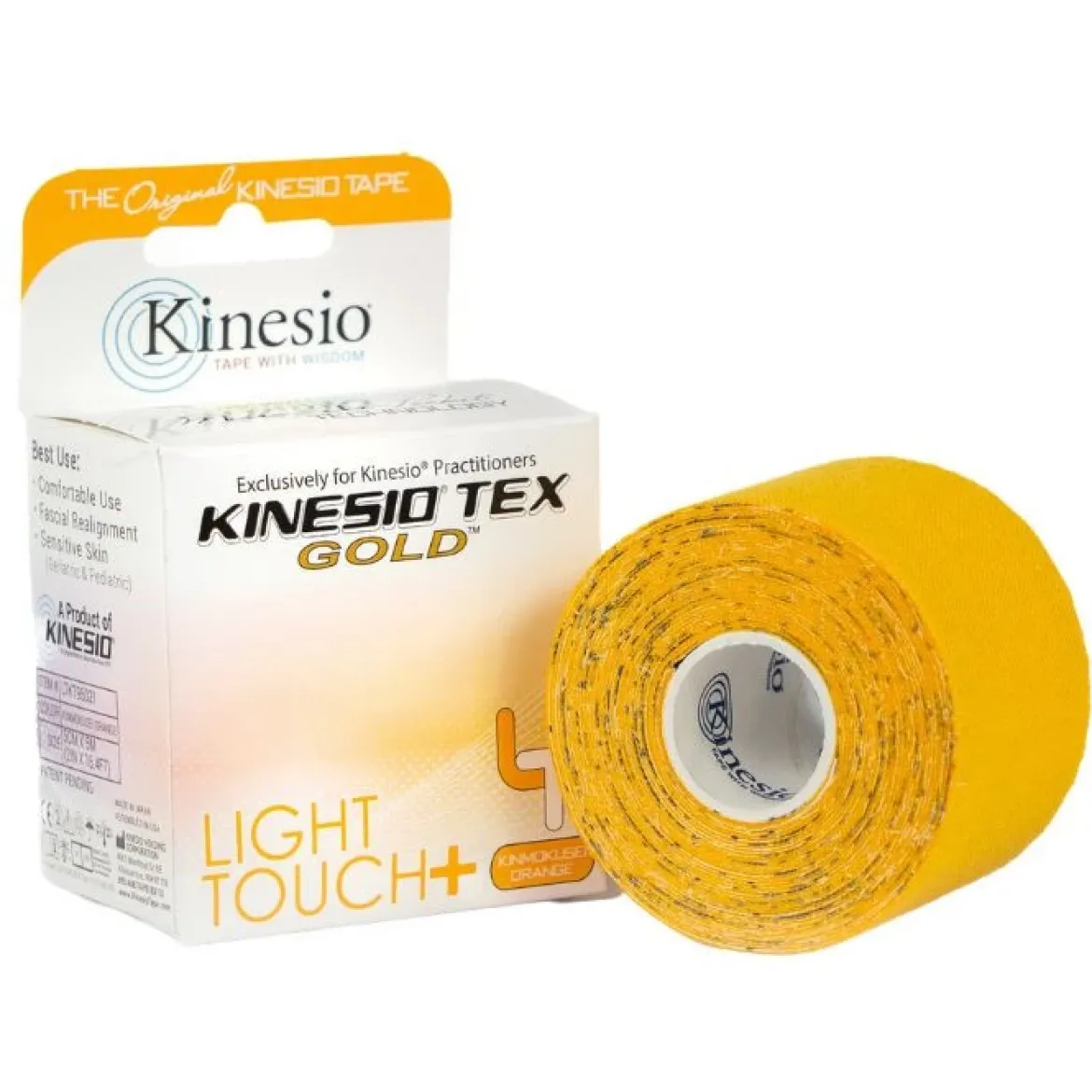 Kinesio Tex Gold Light Touch+ hipoalergiczna do wrażliwej skóry 5 cm x 5 m pomarańczowa