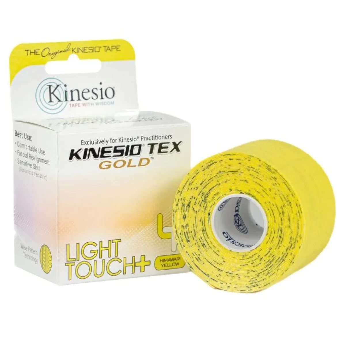 Kinesio Tex Gold Light Touch+ hipoalergiczna do wrażliwej skóry 5 cm x 5 m żółta