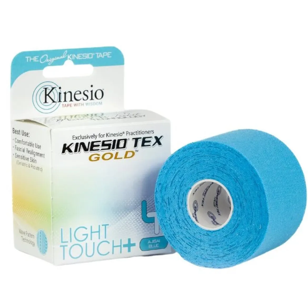 Kinesio Tex Gold Light Touch+ hipoalergiczna do wrażliwej skóry 5 cm x 5 m niebieska