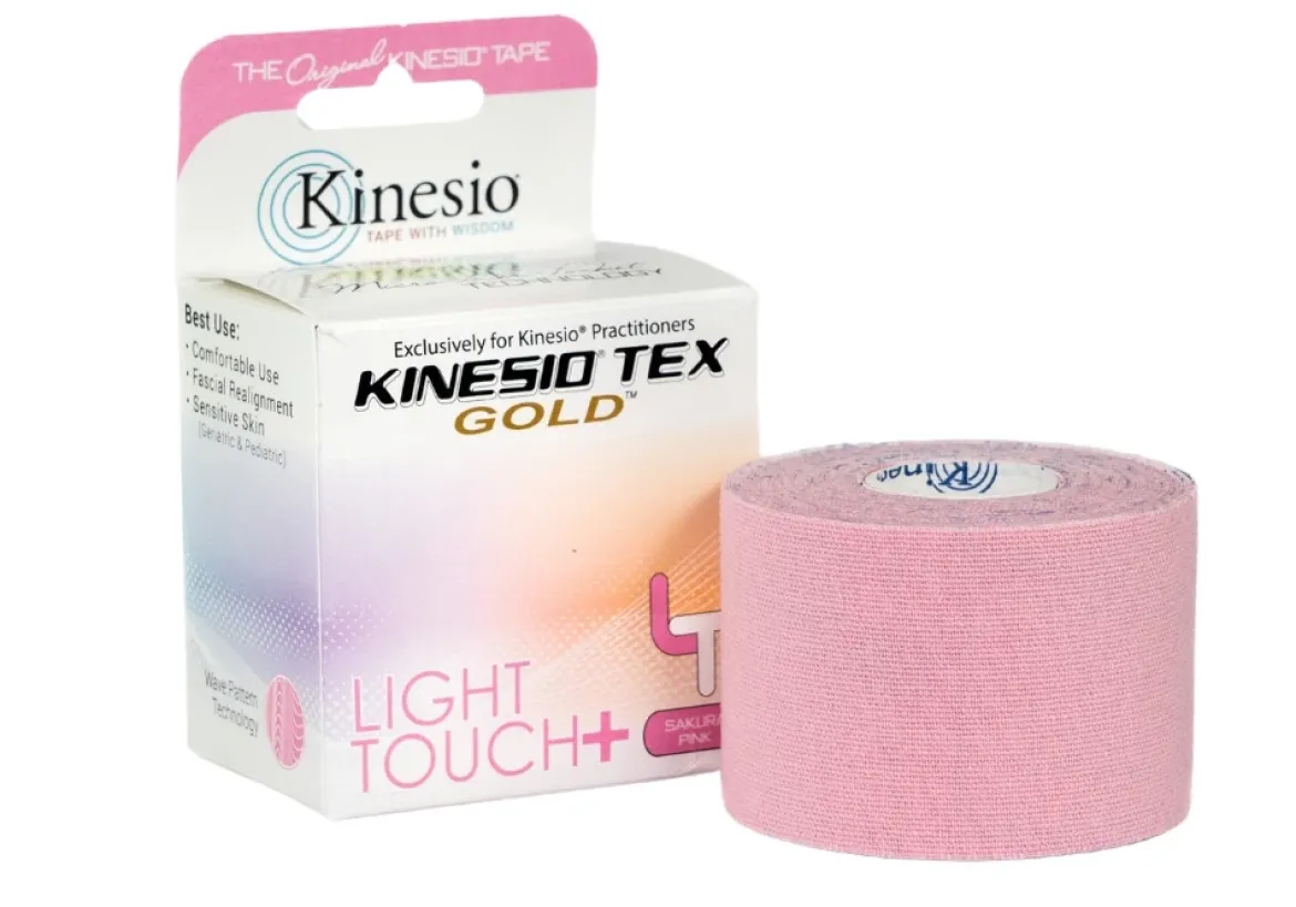 Kinesio Tex Gold Light Touch+ hipoalergiczna do wrażliwej skóry 5 cm x 5 m różowa