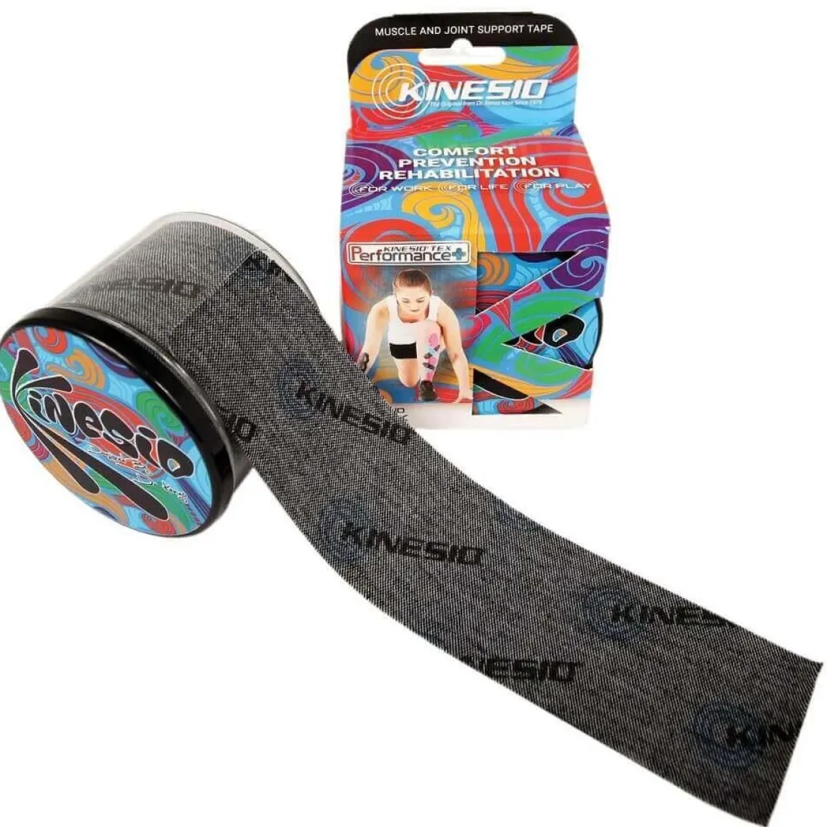 Kinesio Tex Performance+ hipoalergiczna z liniami ułatwiającymi cięcie 5 cm x 5 m czarna