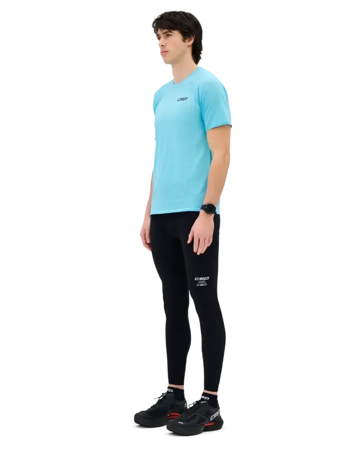 Męska koszulka sportowa do biegania na lato ultracienka z krótkim rękawem niebieska CEP