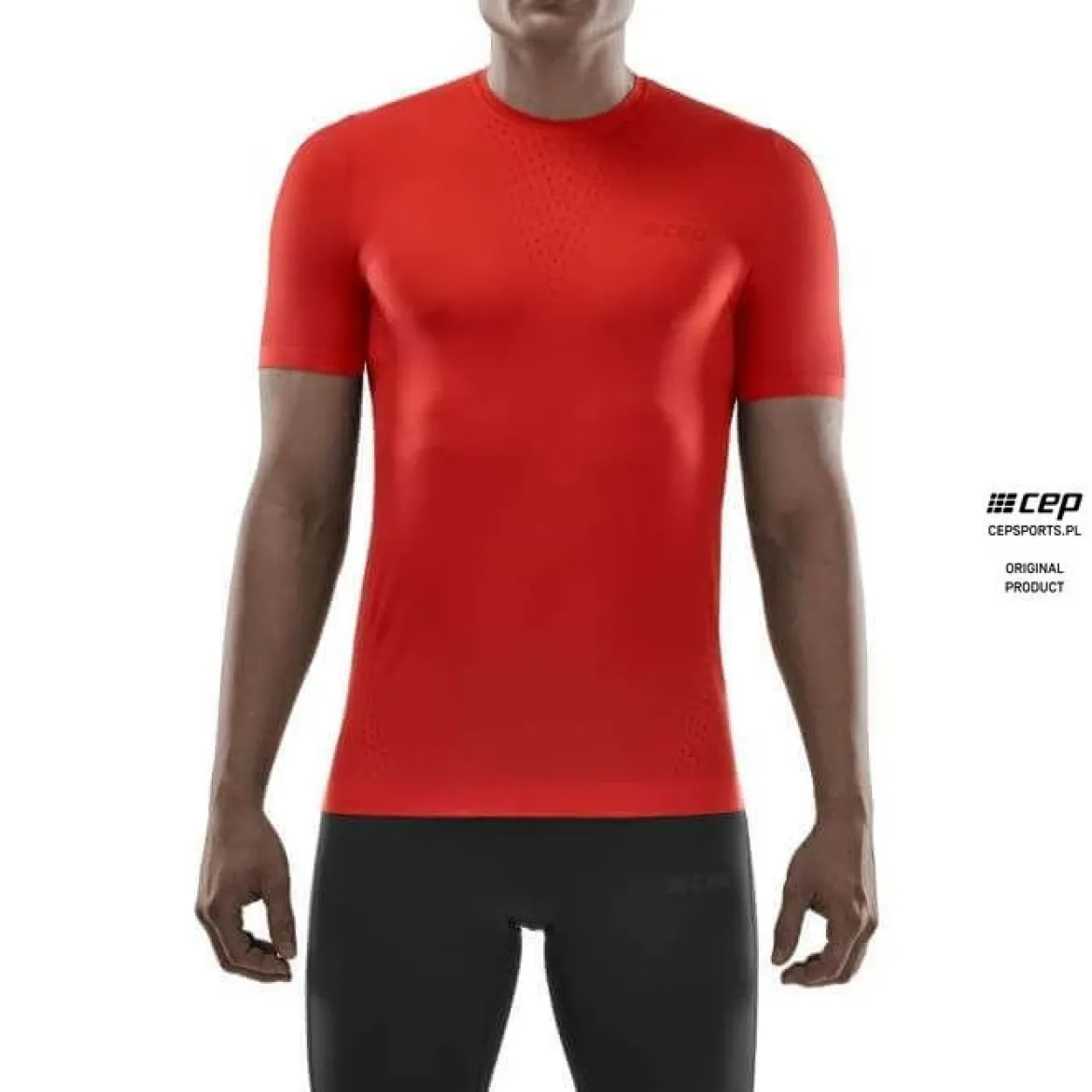 Męska koszulka sportowa z krótkim rękawemCEP Ultralight czerwona