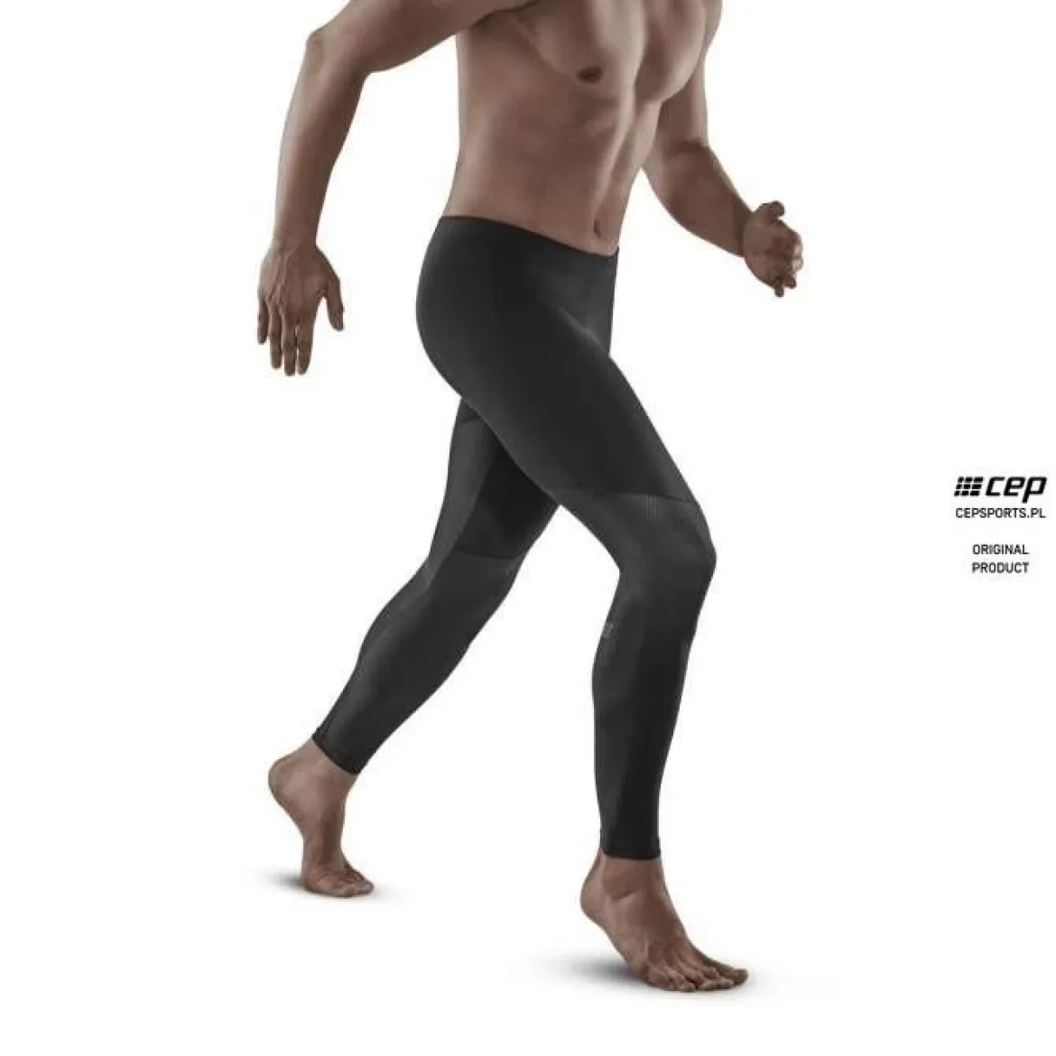 Męskie długie legginsy sportowe do biegania CEP Ultralight czarne