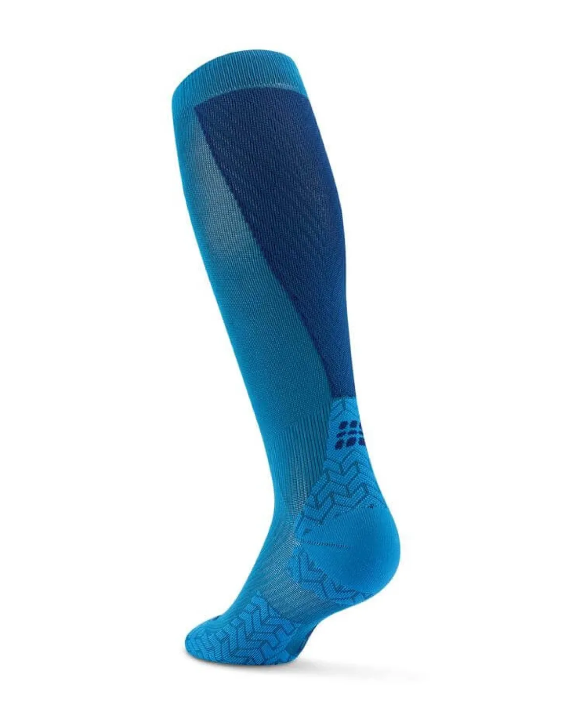 Męskie długie skarpety kompresyjne sportowe CEP Core Run Ultralight niebieskie