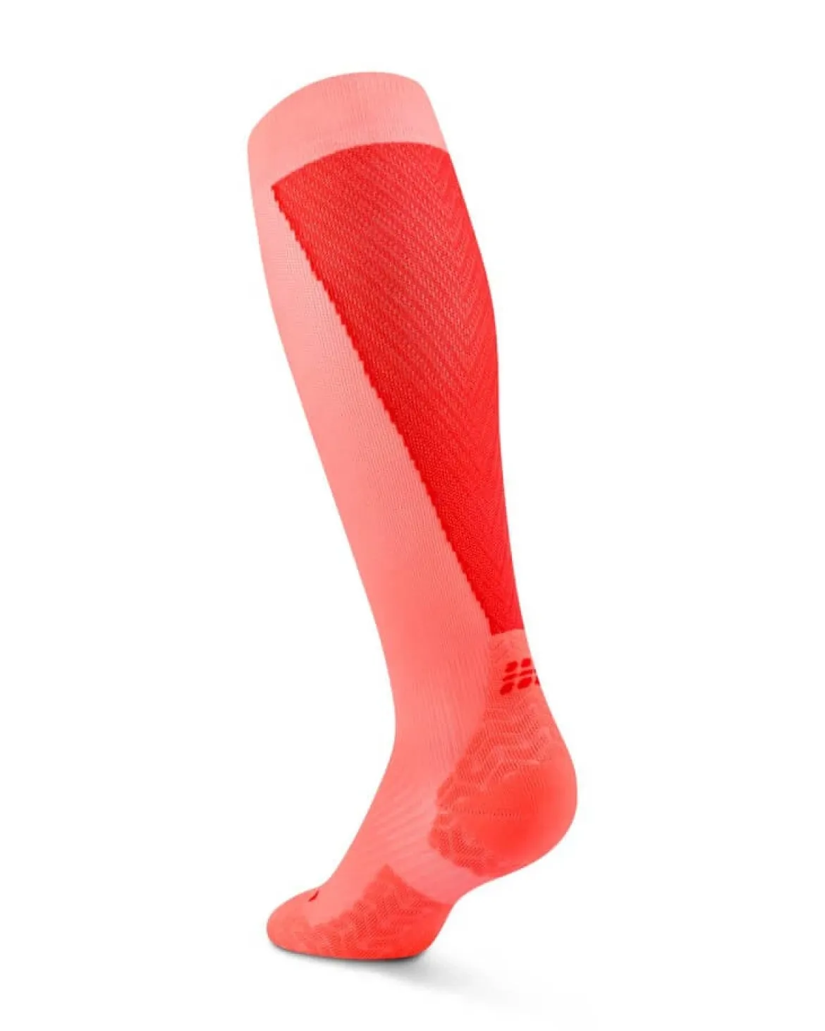 Męskie długie skarpety kompresyjne sportowe CEP Core Run Ultralight koralowy