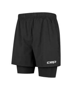 Męskie kompresyjne spodenki sportowe 2w1 CEP Core Run czarne