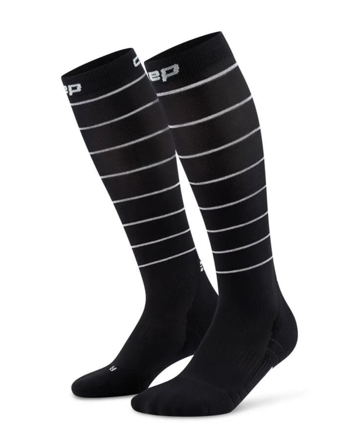 Męskie skarpety kompresyjne pod kolano do biegania PRO Run Reflective CEP czarne
