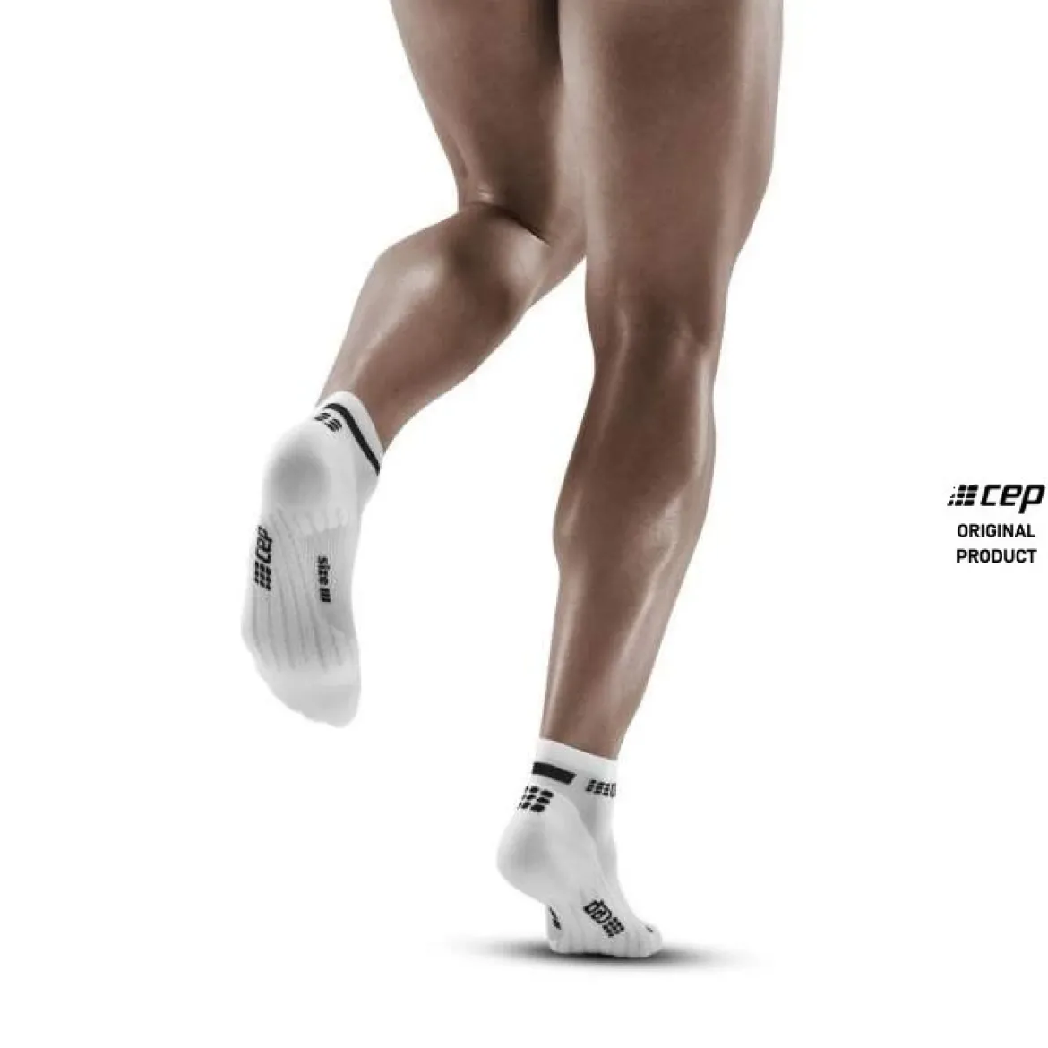 Męskie skarpety kompresyjne sportowe CEP The Run 4.0 low-cut białe