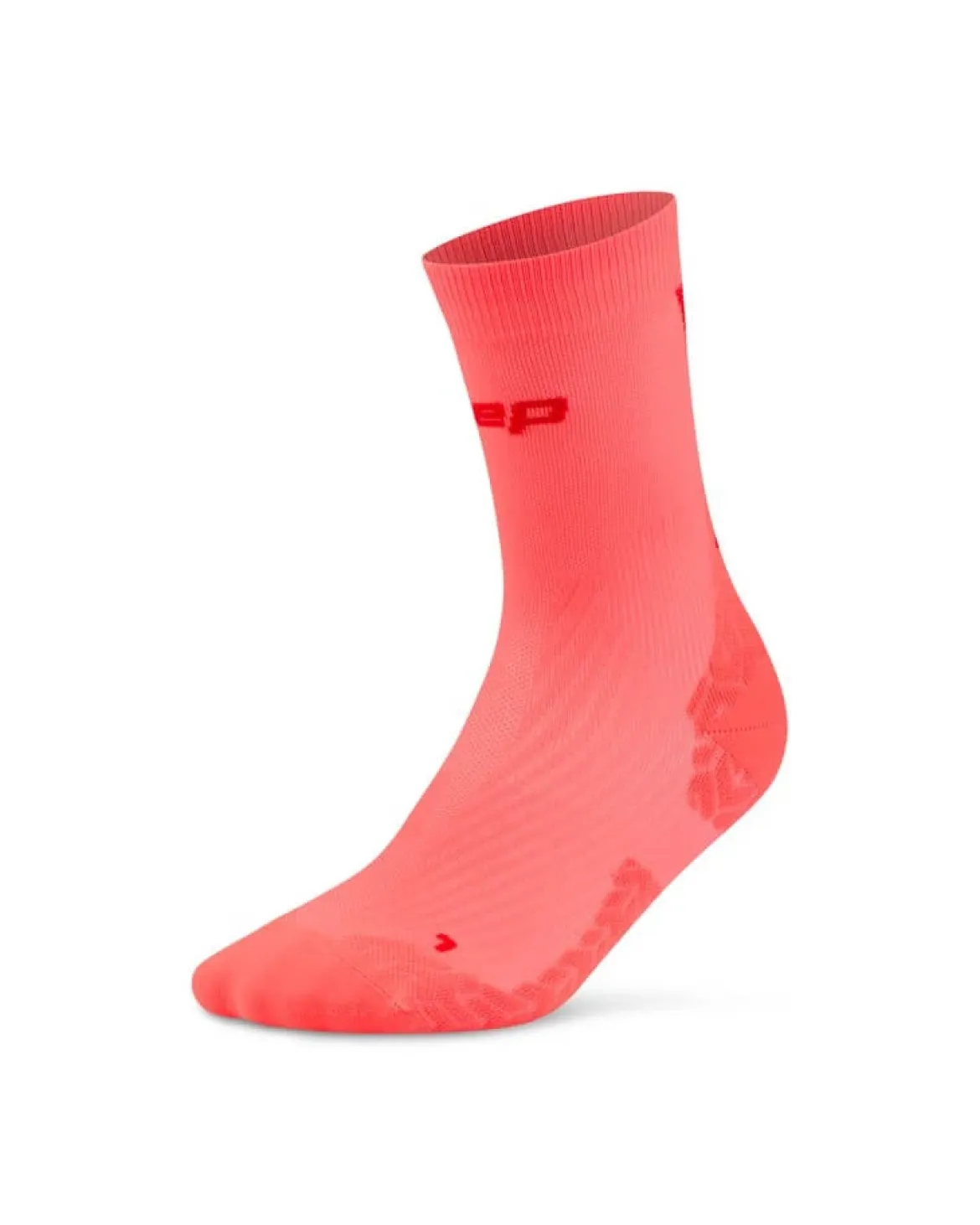 Męskie skarpety kompresyjne sportowe do połowy łydki CEP Core Run Ultralight koralowe
