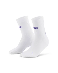 Męskie skarpety kompresyjne sportowe do połowy łydki CEP Core Run Ultralight białe