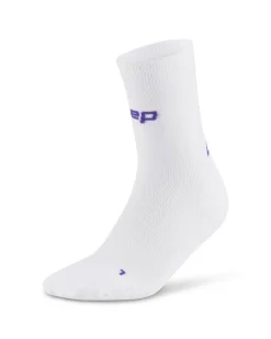 Męskie skarpety kompresyjne sportowe do połowy łydki CEP Core Run Ultralight białe