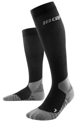 Męskie skarpety kompresyjne trekkingowe Hiking Light Merino CEP czarne
