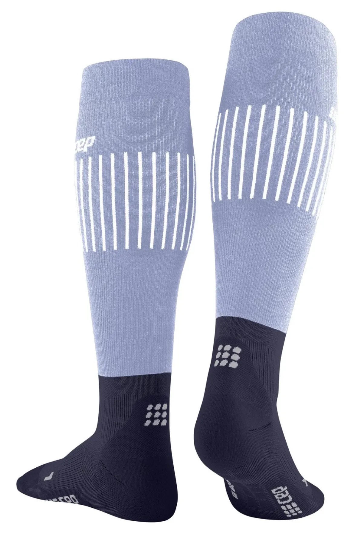 Męskie skarpety kompresyjne z wełną Merino Ultralight CEP wysokie błękitne