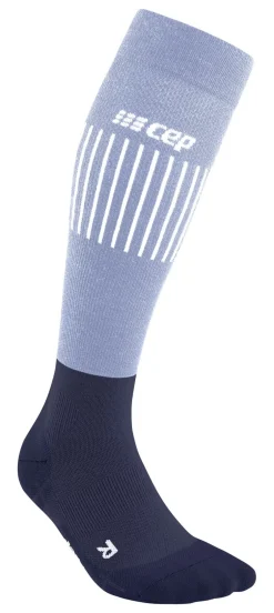 Męskie skarpety kompresyjne z wełną Merino Ultralight CEP wysokie błękitne