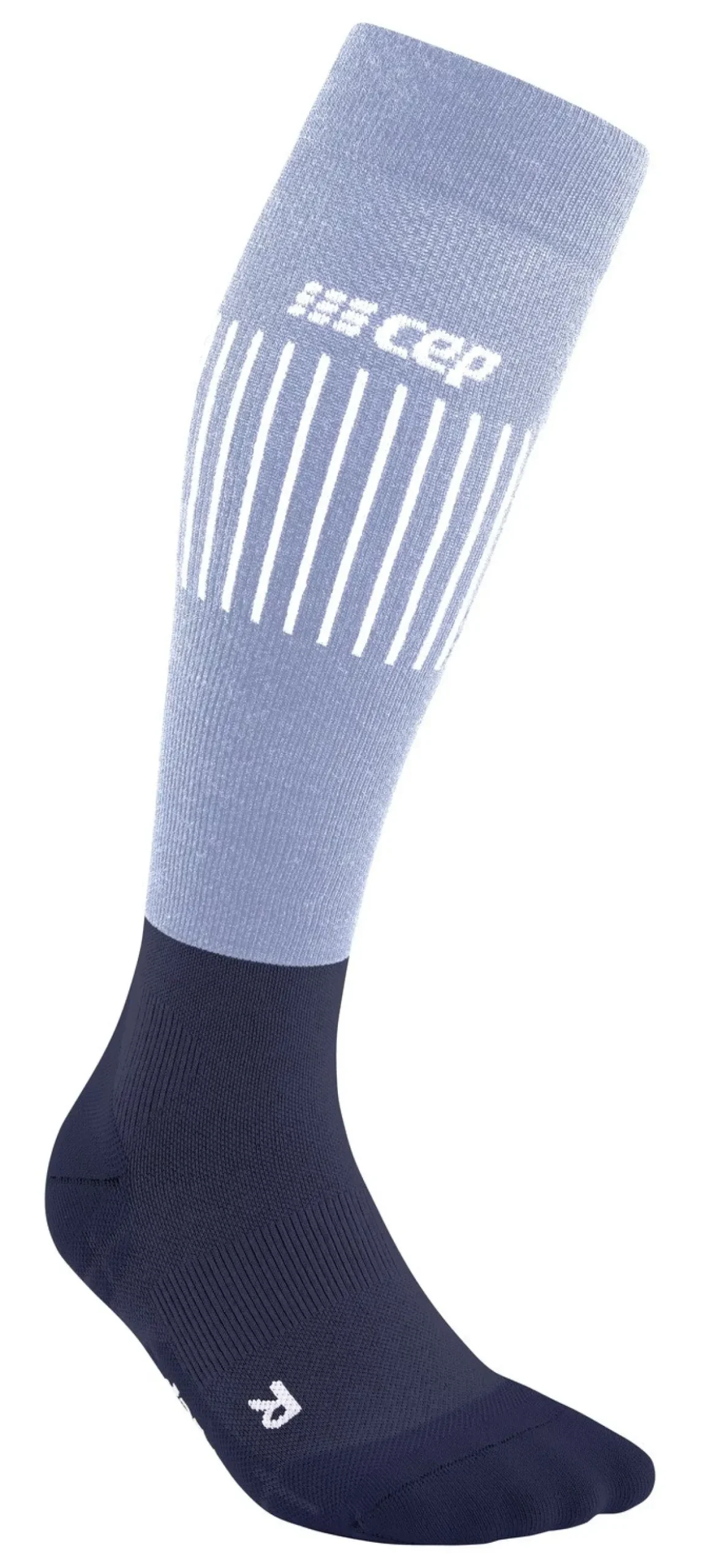 Męskie skarpety kompresyjne z wełną Merino Ultralight CEP wysokie błękitne