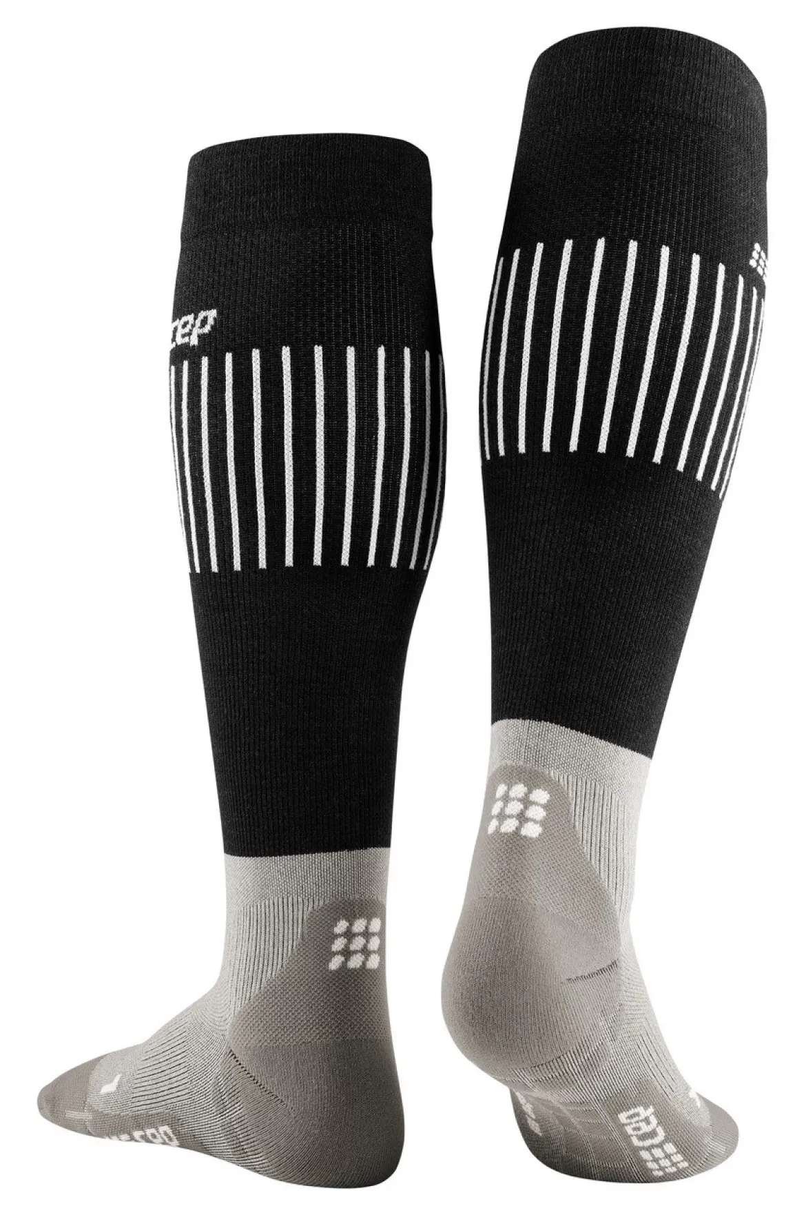 Męskie skarpety kompresyjne z wełną Merino Ultralight CEP wysokie szare