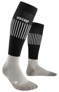 Męskie skarpety kompresyjne z wełną Merino Ultralight CEP wysokie szare