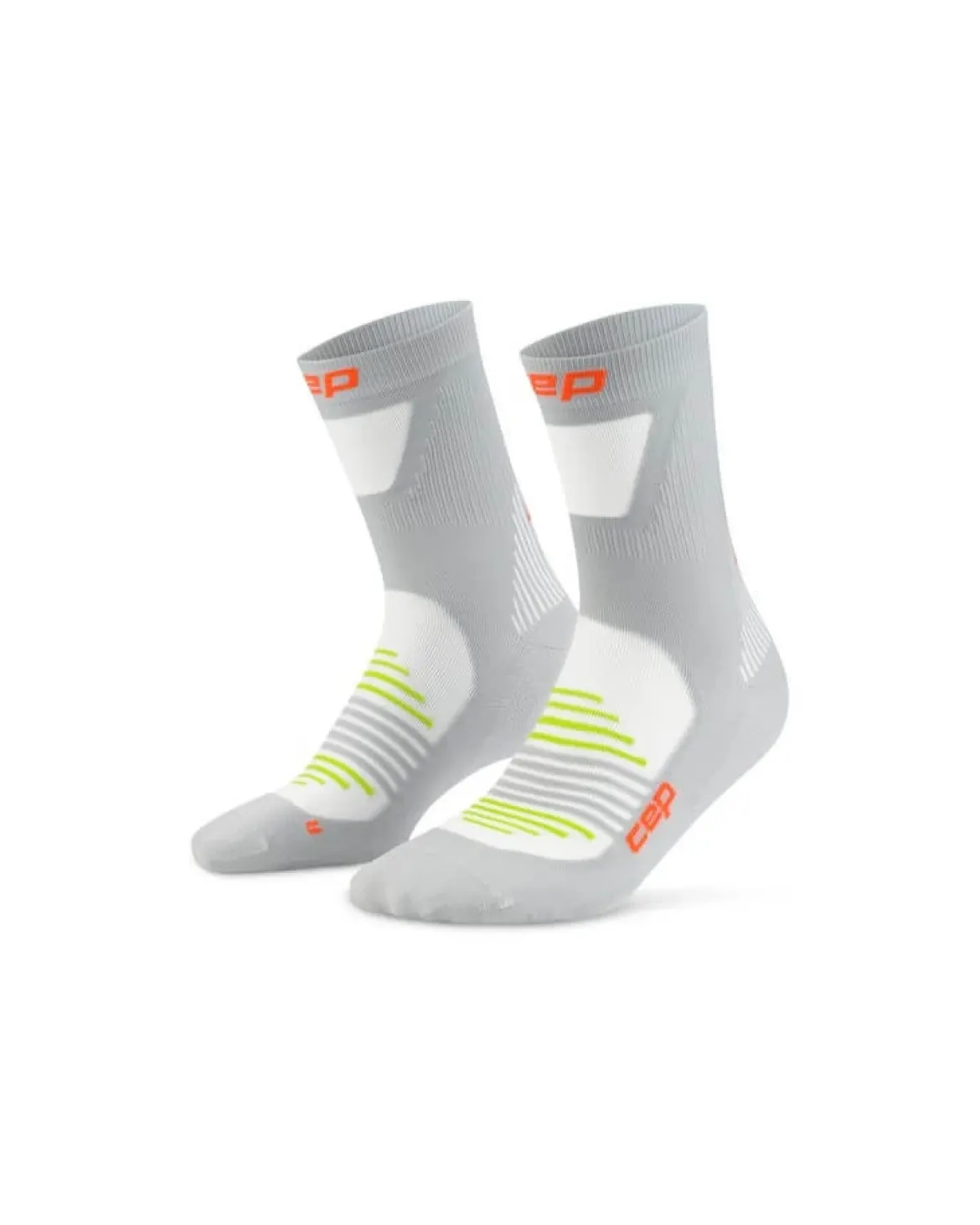 Męskie skarpety sportowe kompresyjne do połowy łydki PRO Run Ultralight CEP szare