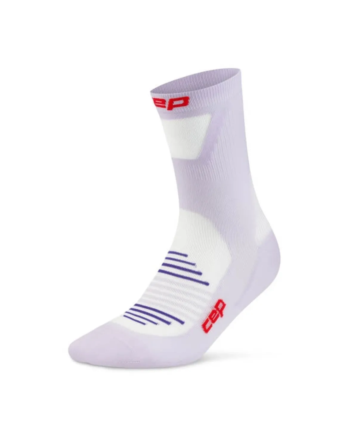 Męskie skarpety sportowe kompresyjne do połowy łydki PRO Run Ultralight CEP liliowe