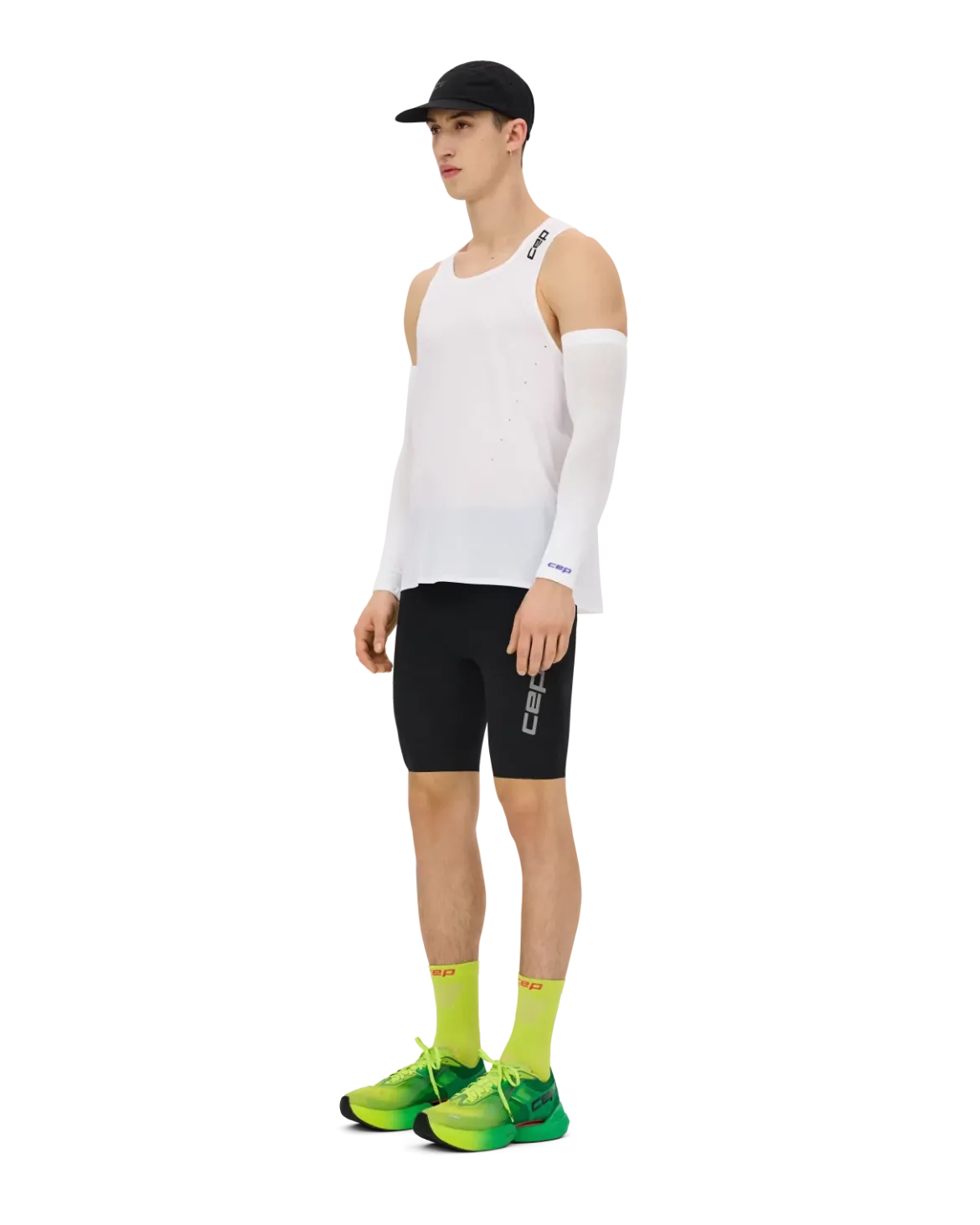 Opaski kompresyjne na ramiona rękawki biegowe unisex Core Run Ultralight CEP białe