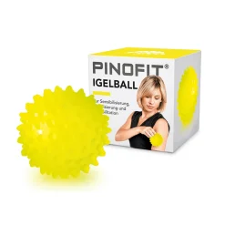 Piłka do masażu i rehabilitacji z wypustkami Pinofit średnica 7 cm żółta