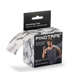 Pinotape Sport wodoodporny, mocny tejp dla sportowców 5 cm x 5 m szare moro