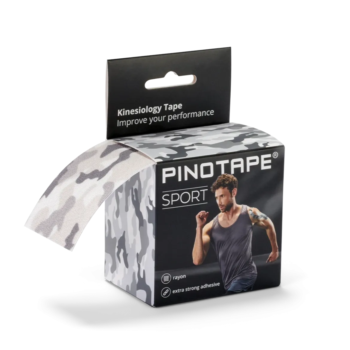 Pinotape Sport wodoodporny, mocny tejp dla sportowców 5 cm x 5 m szare moro