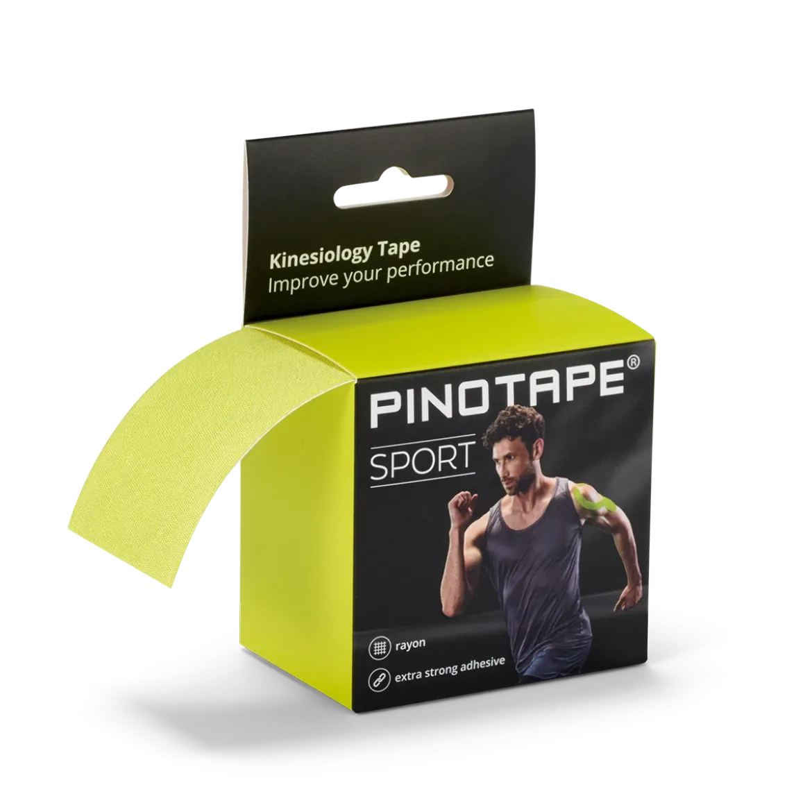 Pinotape Sport wodoodporny, mocny tejp dla sportowców 5 cm x 5 m neonowo żółty