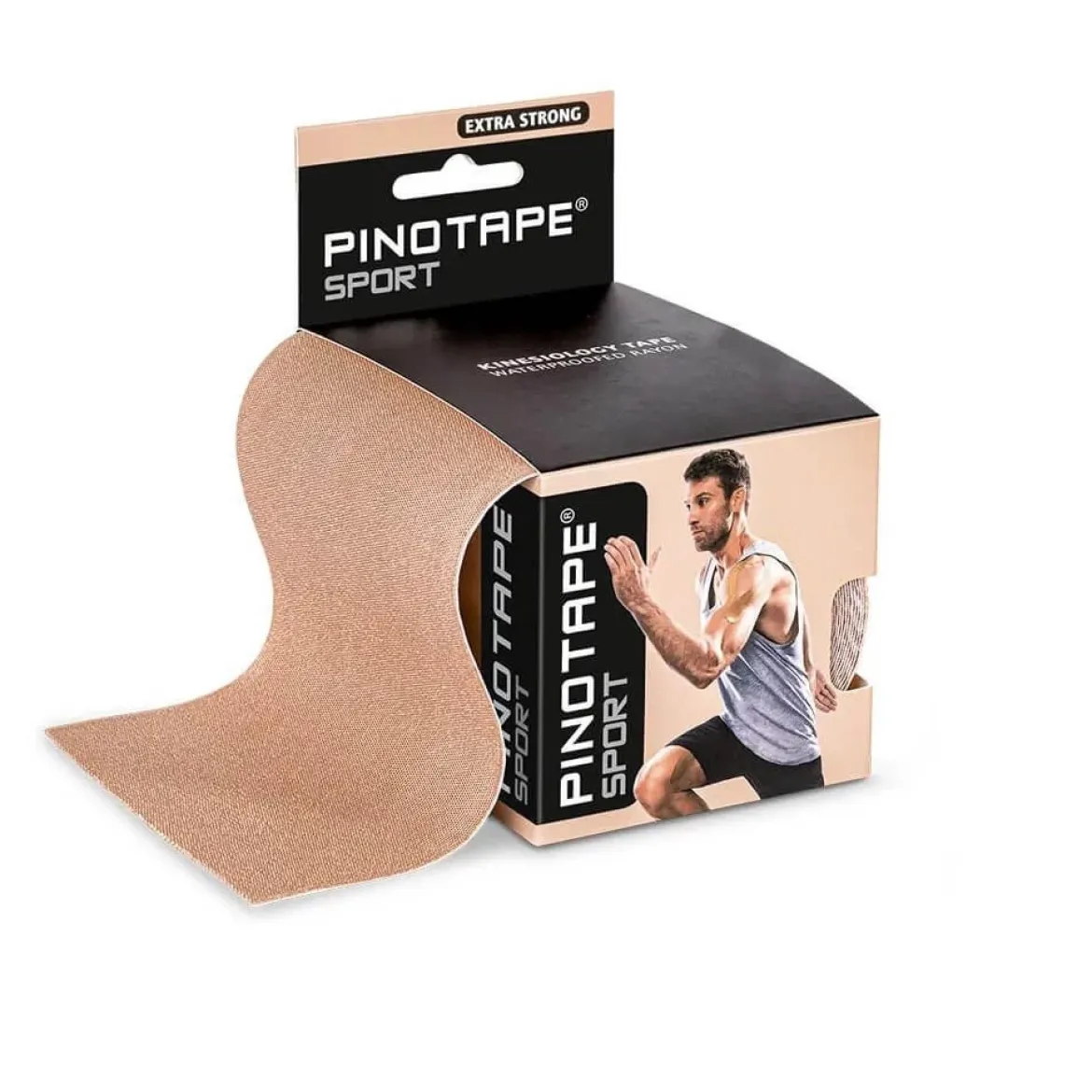 Pinotape Sport XL/XXL wodoodporny tejp dla dużych grup mięśniowych 10 cm x 5 m beżowy