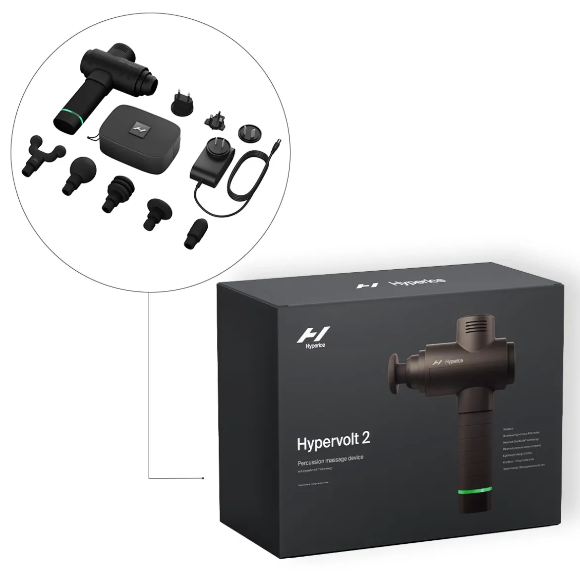 Pistolet do masażu Hypervolt 2 czarny