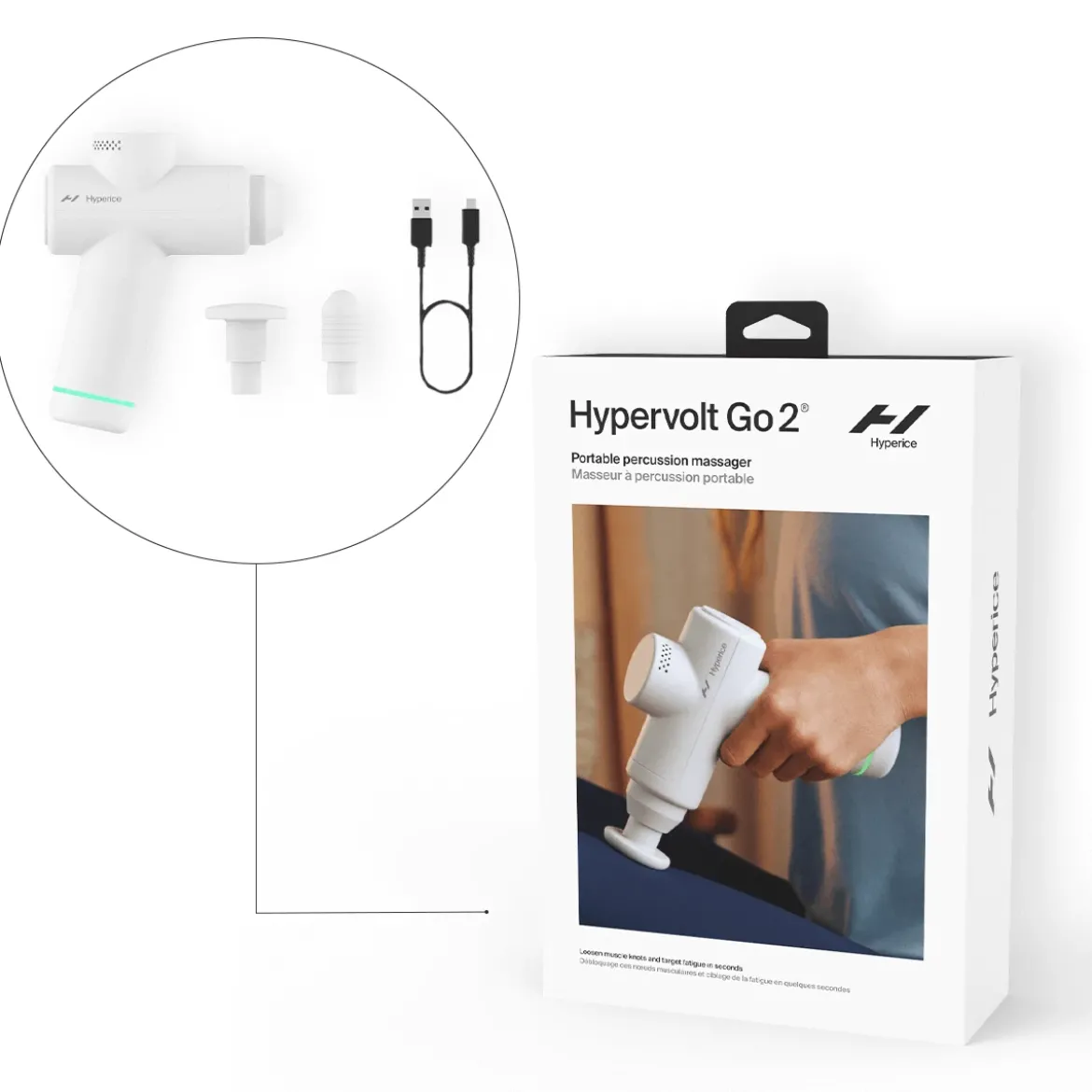 Pistolet do masażu Hypervolt Go 2 biały