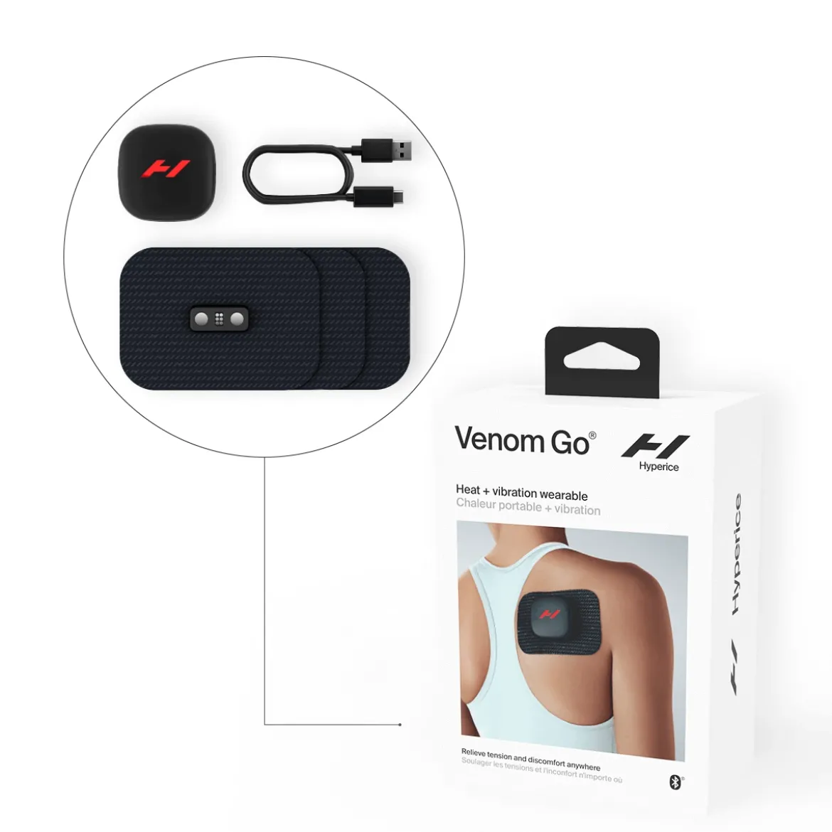 Punktowe leczenie ciepłem i wibracjami–Venom GO masażer