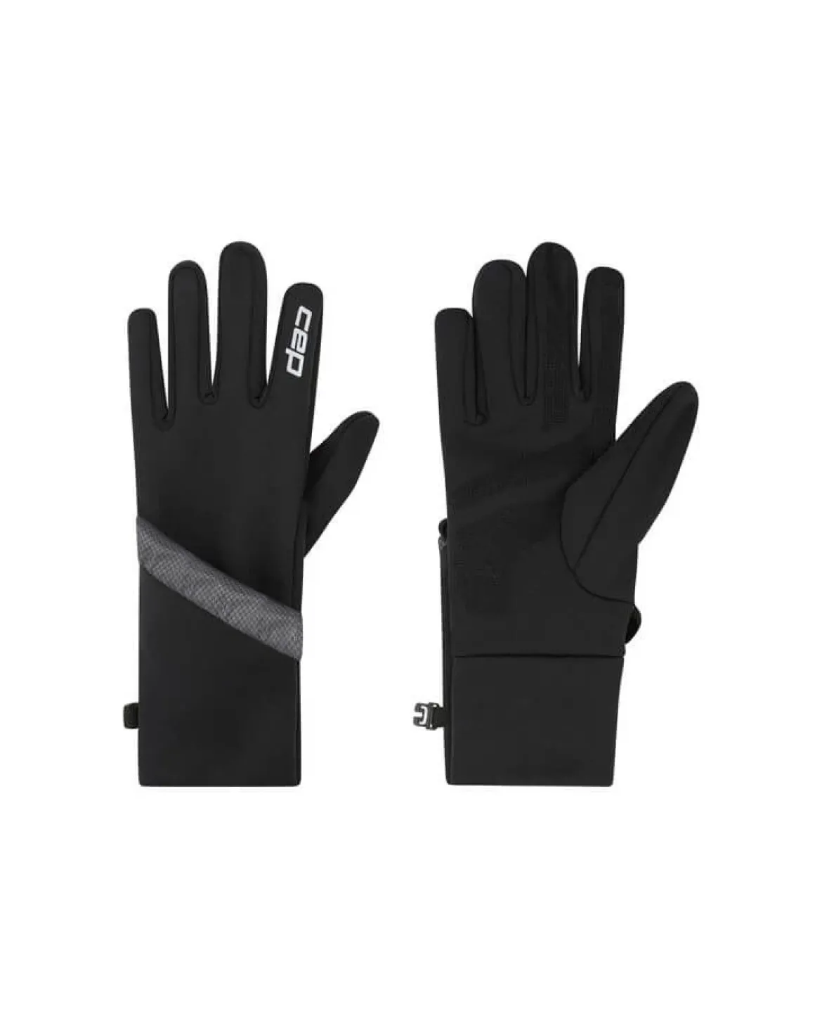 Rękawiczki sportowe ciepłe Pro Run 2w1 odblaskowe unisex czarne Core Run CEP