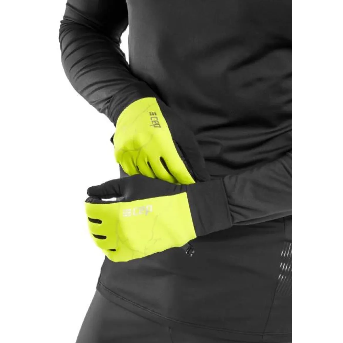 Sportowe rękawiczki odblaskowe CEP Reflective unisex żółte