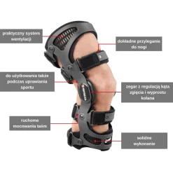 Stabilizator na kolano zegarowy z możliwością ograniczenia wyprostu i zgięcia Fusion XT Breg
