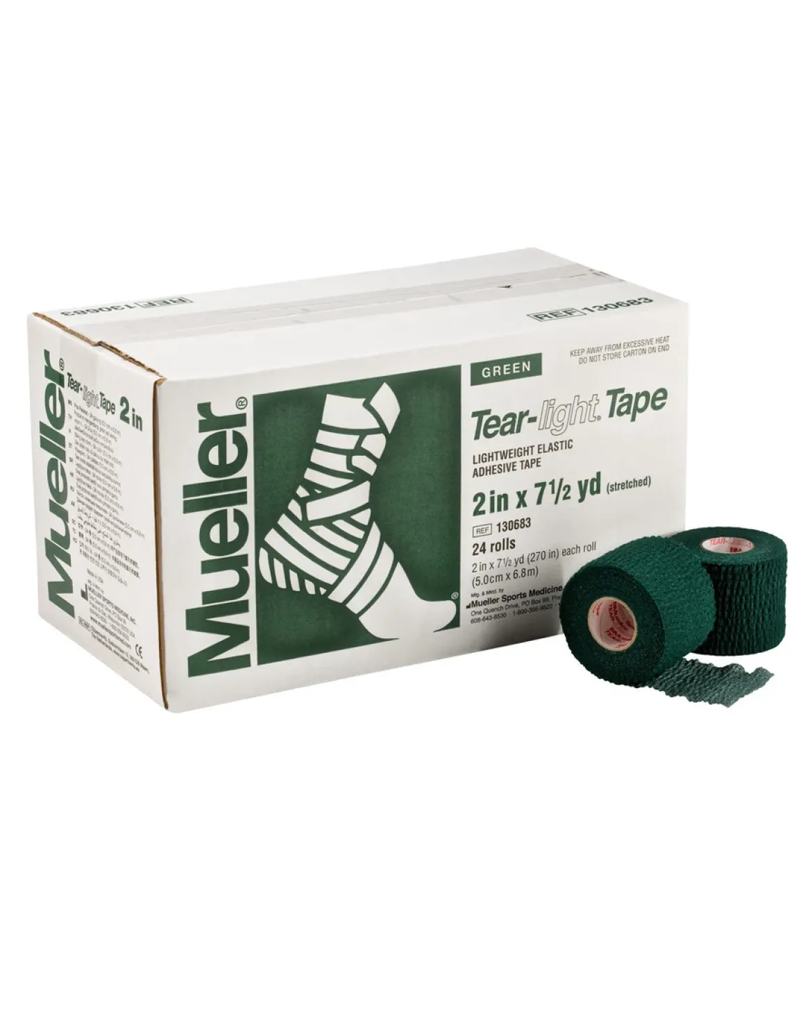 Tear-Light Tape Mueller elastyczny, rozciągliwy bandaż samoprzylepny typu coban zielony