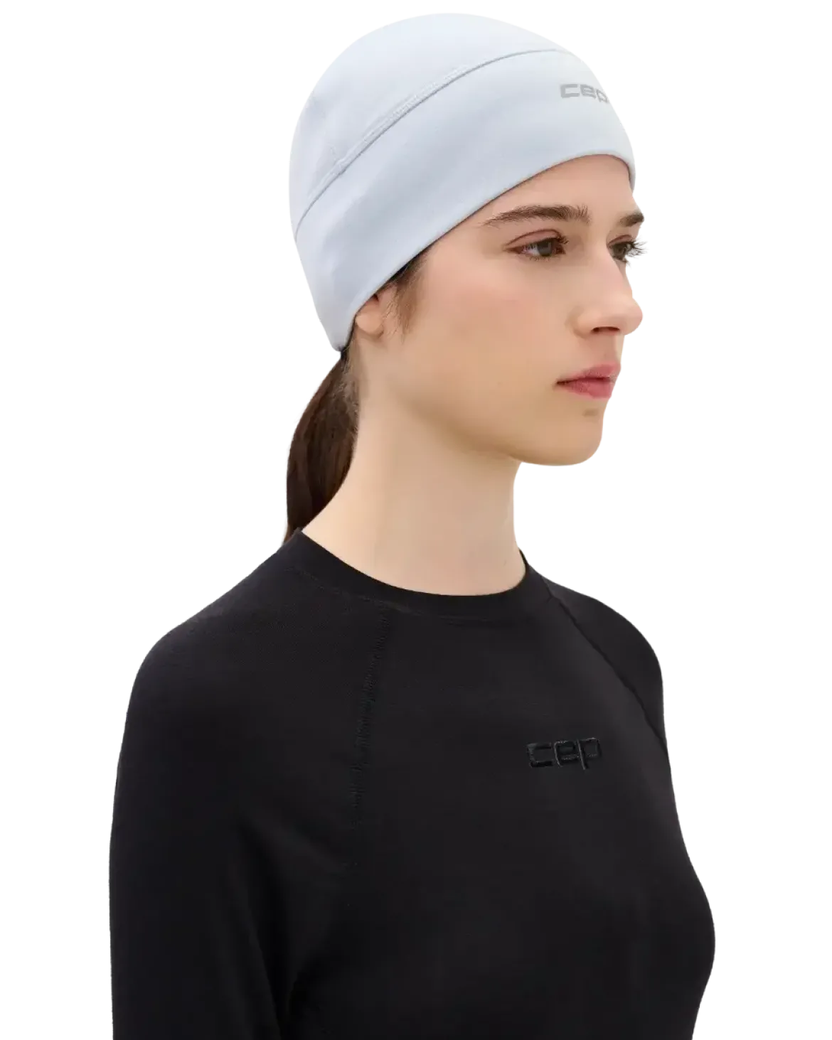 Termiczna czapka beanie do biegania CEP Core Run 2.0 jasnoniebieska