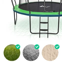 Trampolina ogrodowa dla dzieci 12 FT / 366 cm Kangaroo PRO DrFit z siatką i drabinką