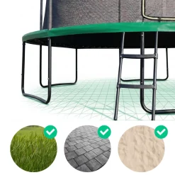 Trampolina ogrodowa dla dzieci 14 FT / 427 cm Tiger PRO DrFit z siatką i drabinką