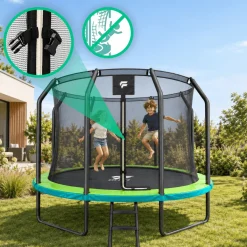 Trampolina ogrodowa dla dzieci 10 FT / 305 cm Tiger PRO DrFit z siatką i drabinką
