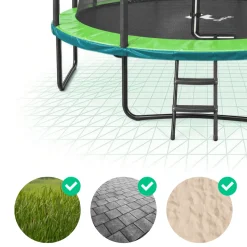 Trampolina ogrodowa dla dzieci 12 FT / 366 cm Tiger PRO DrFit z siatką i drabinką