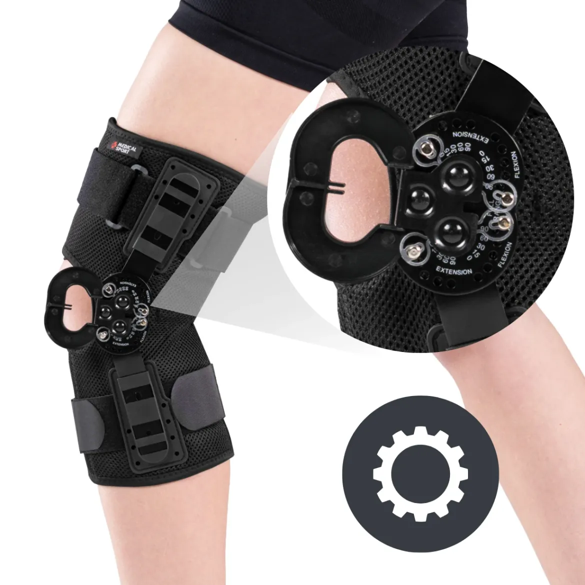 Zawiasowy stabilizator kolana z regulacją kąta zgięcia MSupport