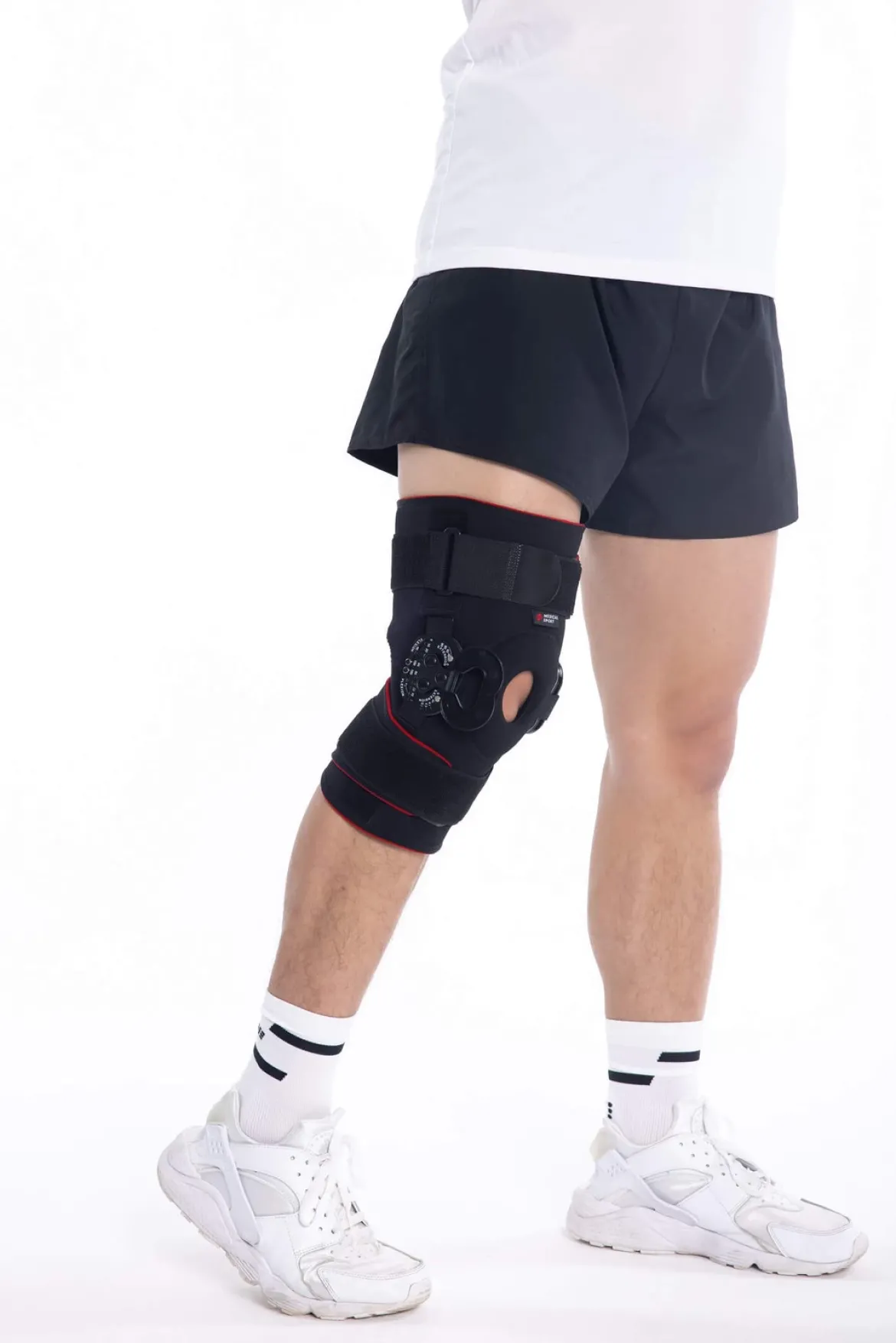 Zegarowy stabilizator kolana z regulacją kąta zgięcia Msupport Red